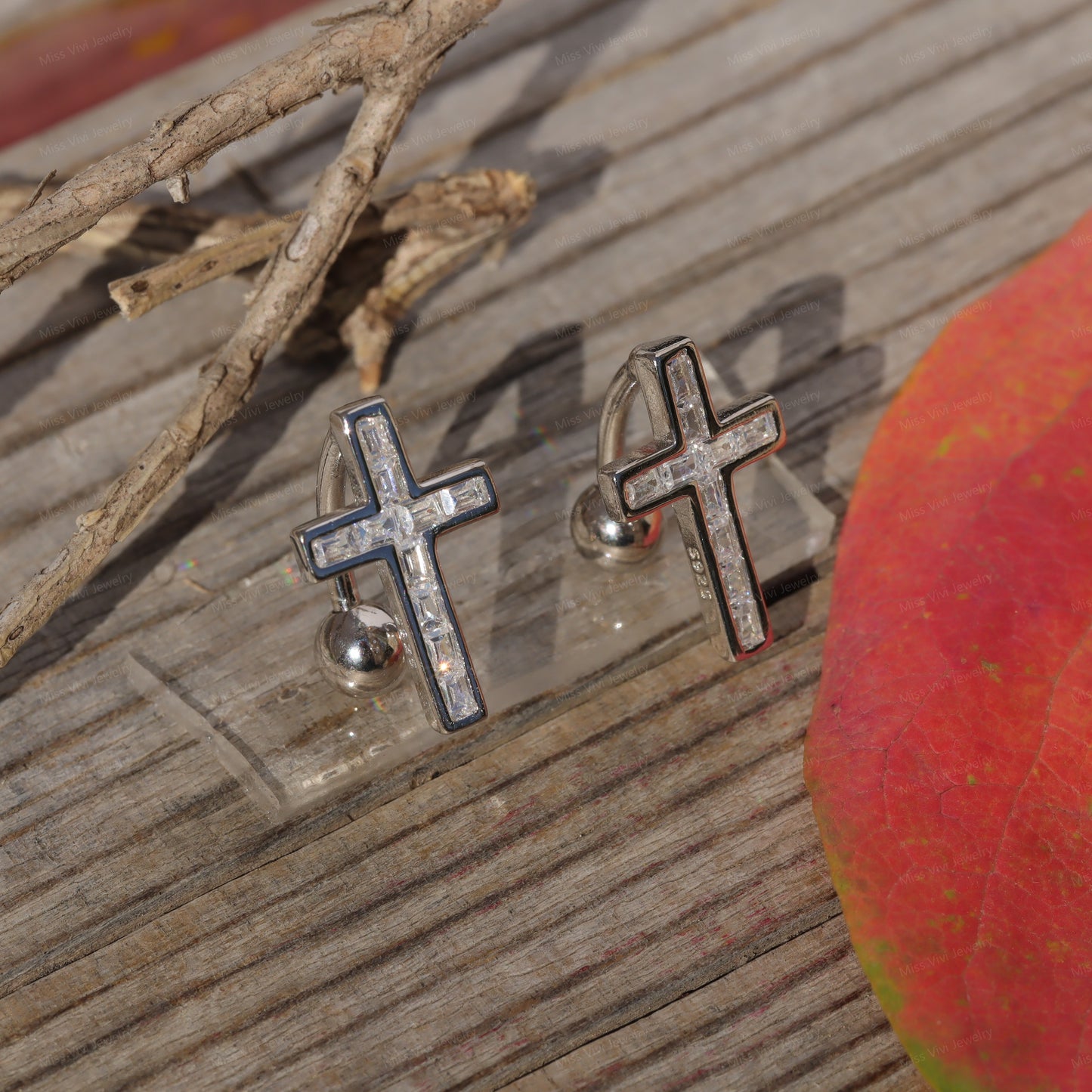 14G Cross Sterling Silver Belly Button Ring/ Belly Button Jewelry/ Silver Navel Belly Bar/ BellyJewelry/Never Getting Green 1.6*6/8/10/12mm Miss Vivi Jewelry