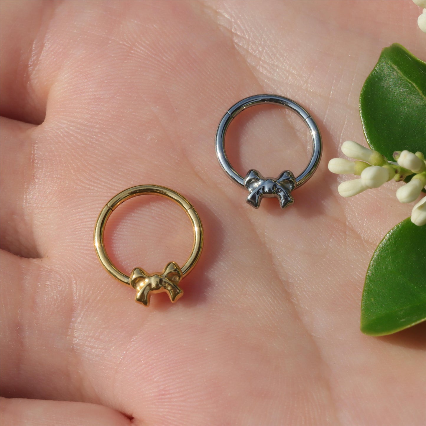 16G ASTM F136 Titanium Bow Tie Septum Ring/ Fresh Piercing Hinged Ring/ Hypoallergenic Septum/ Waterproof Jewelry/ Titanium Septum1.2*8/10mm