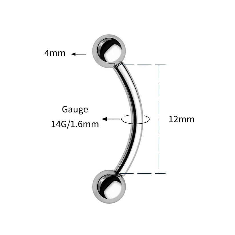 14G/1.6mm F136 Titanium Belly Button Ring/ Internally Threaded Belly Bar/ Daily Belly Jewelry/ Fresh Piercing Jewelry/ Hypoallergenic Bar Miss Vivi Jewelry