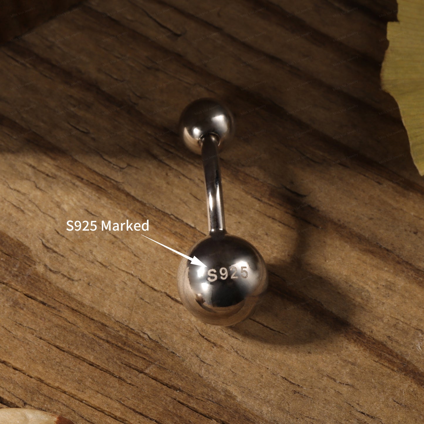 14G Sterling Silver Minimal Ball Belly Button Ring|Waterproof Belly Bar|Never Getting Green Belly Ring|Fresh piercing navel jewelry 6/8/10/12mm Miss Vivi Jewelry