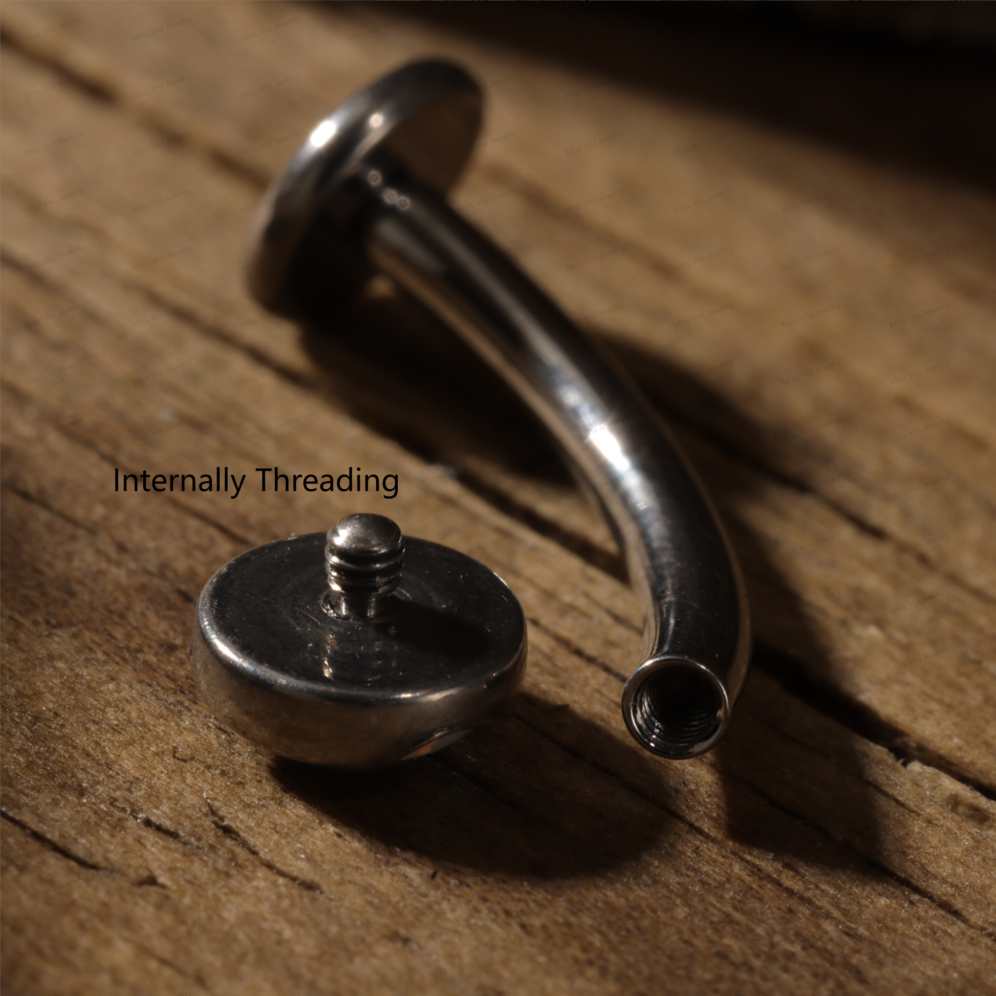 14G ASTM F136 Titanium Fat Floating Belly Ring| Internally Threading Belly Bar| Opal Belly Button Ring| Comfortable Navel Ring 8/10/12mm Miss Vivi Jewelry