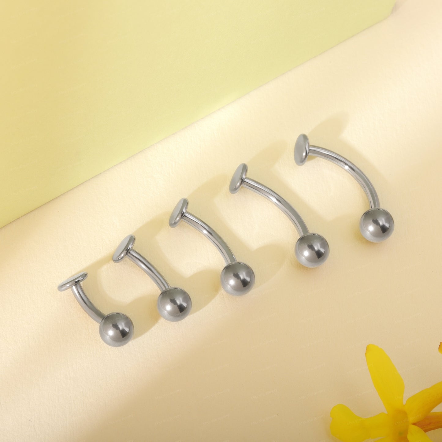 14G  F136 Titanium Tiny Ball Fat Floating Belly Ring| Internally Threading Belly Bar| Minimalism Belly Ring| Navel Ring 6/8/10/12/14mm Miss Vivi Jewelry