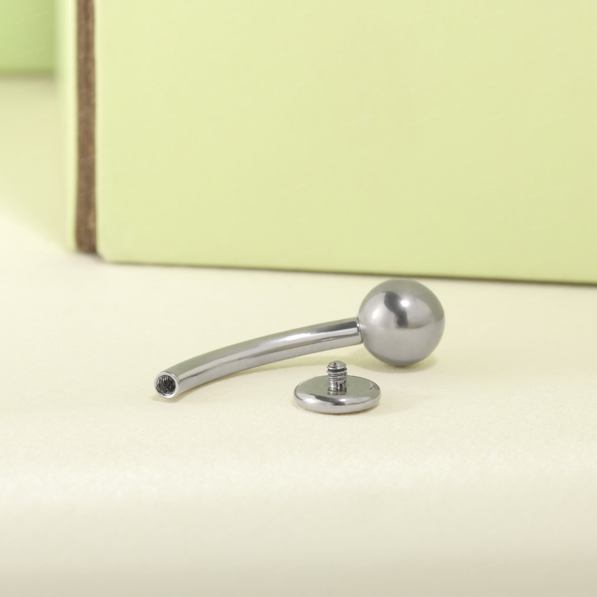 14G  F136 Titanium Tiny Ball Fat Floating Belly Ring| Internally Threading Belly Bar| Minimalism Belly Ring| Navel Ring 6/8/10/12/14mm Miss Vivi Jewelry