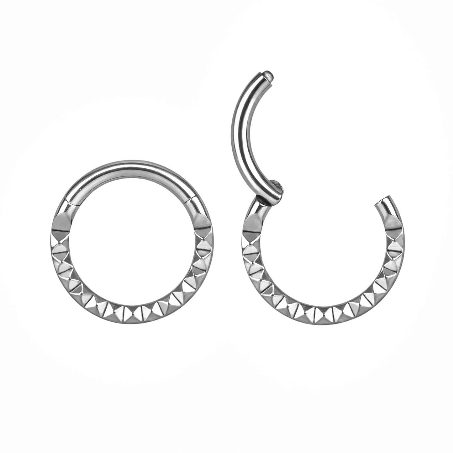 16G ASTM F136 Titanium Septum Ring Silver/ Septum Clicker/ Septum Piercing/ Titanium Septum Ring/ Hinged Septum Hoop/ Daith Hoop 1.2*8/10mm Miss Vivi Jewelry