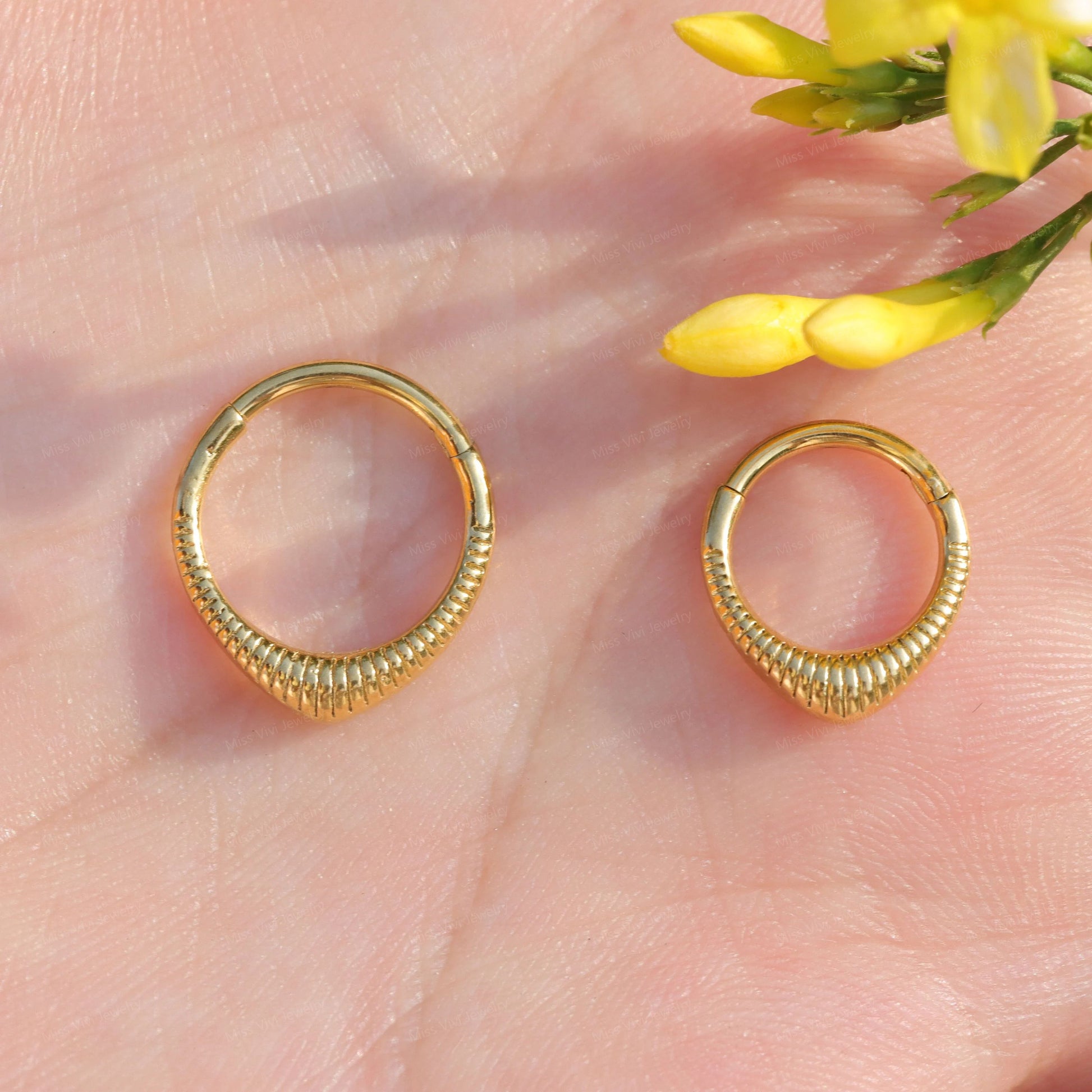 16G 316L Surgical Steel Septum Ring/ Hinged Septum Hoop/ Steel Septum Piercing/ Septum Nose Ring/ Goth Septum Ring 1.2*8/10mm Silver Gold Miss Vivi Jewelry