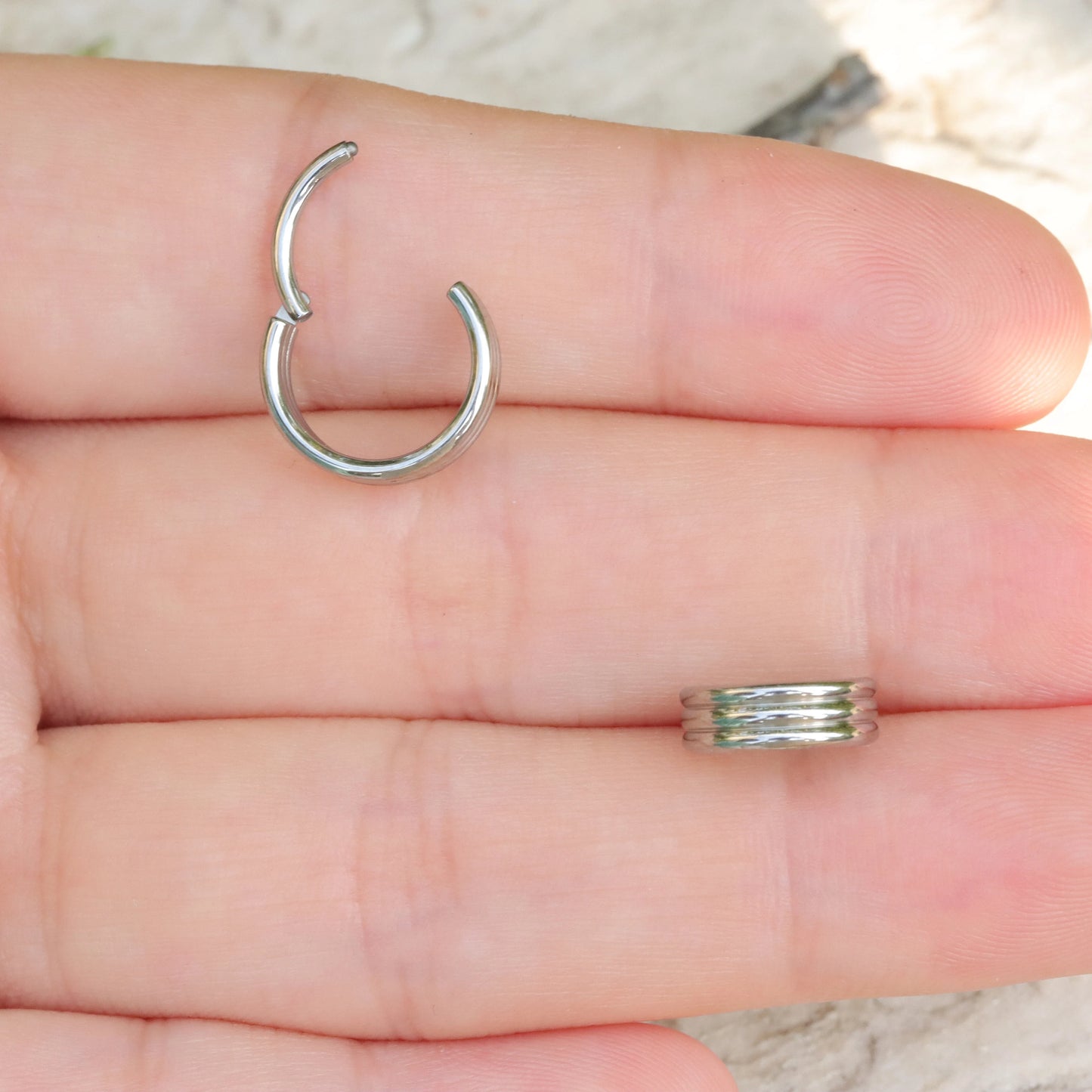 16G Implant Grade Titanium Rook Clicker/ Hypoallergenic Piercing Hoop/ Rook Hoop/ Titanium Hinged Rook/  Hinged Hoop 1.2*8/10mm Silver Gold Miss Vivi Jewelry