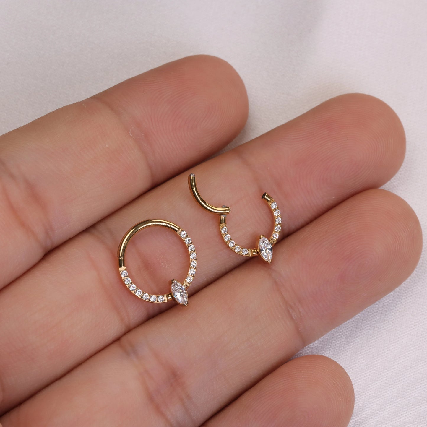 16G ASTM F136 Titanium Hinged Septum Hoop/ Titanium Septum Ring/ Hinged Daith Hoop/ Septum Clicker/ Septum Nose ring/ Daith Hoop 1.2*8/10mm Miss Vivi Jewelry