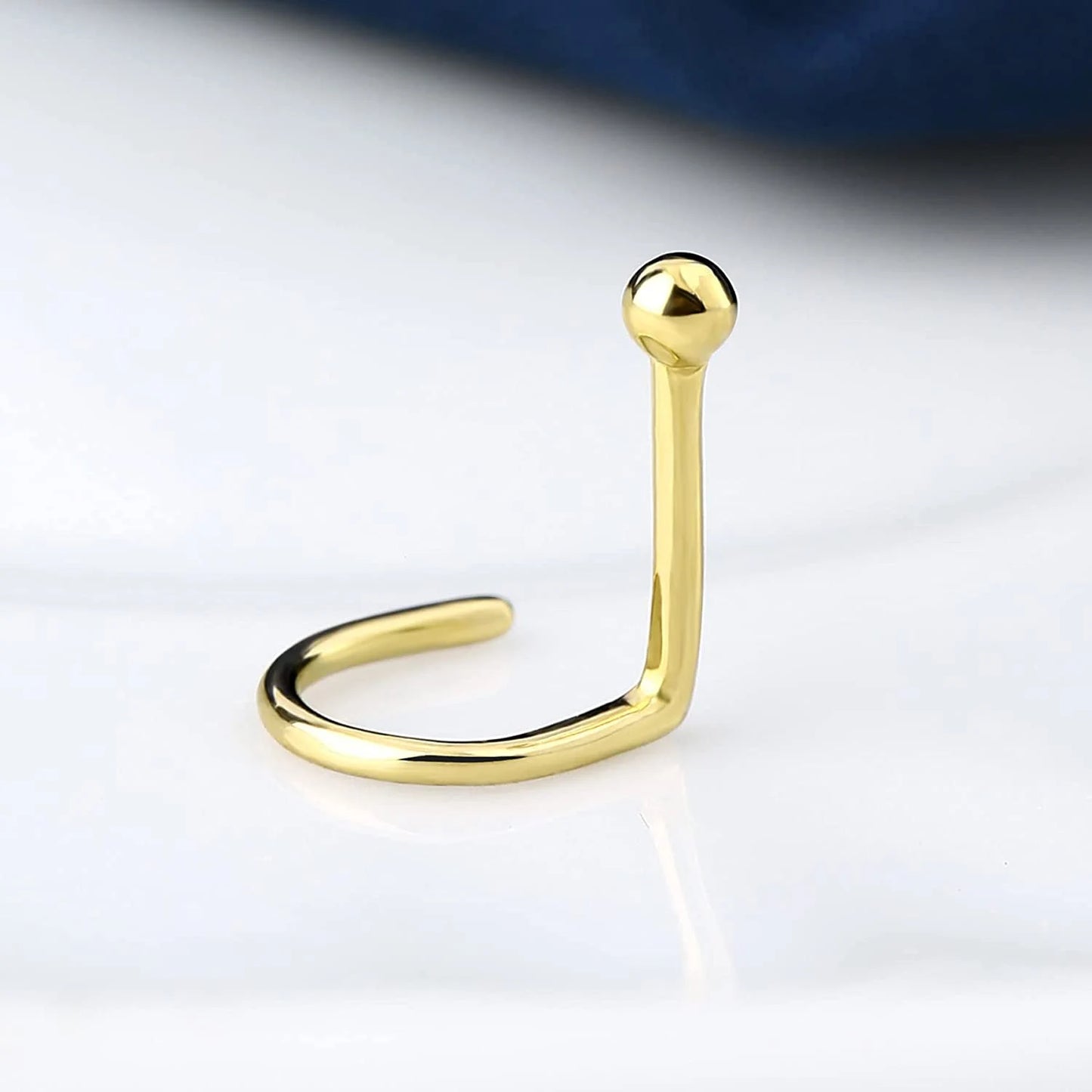 14k Solid Gold 20g/0.8mm Nose Stud/ Waterproof Nose Stud/ Hypoallergenic Nose Studs/ Never Tarnish Nose Jewelry/ Minimalist Nose Piercing Miss Vivi Jewelry