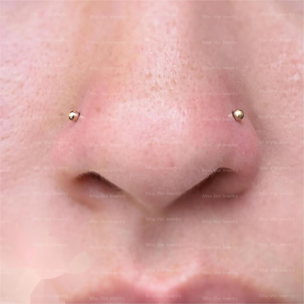 14k Solid Gold 20g/0.8mm Nose Stud/ Waterproof Nose Stud/ Hypoallergenic Nose Studs/ Never Tarnish Nose Jewelry/ Minimalist Nose Piercing Miss Vivi Jewelry