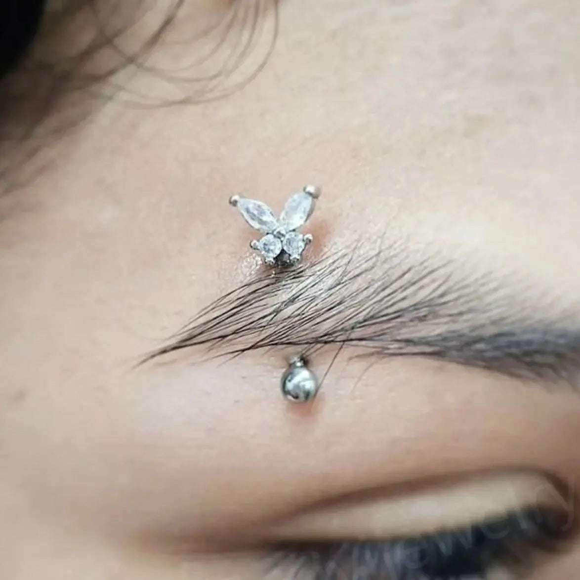 16g Butterfly Eyebrow Piercings Barbell/ eyebrow jewelry gold/ curved barbell/ eyebrow rings 8mm/ eyebrow bar/ steel eyebrow jewelry/1.2*8mm Miss Vivi Jewelry