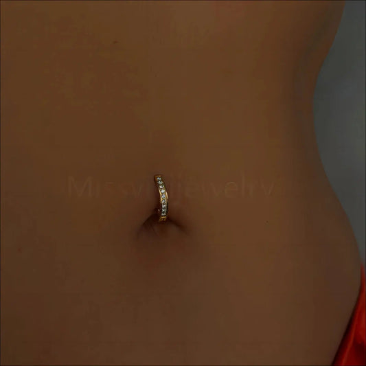 14G ASTM F136 Titanium Belly Button Clicker CZ/ Navel Clicker/ lightweight belly ring/ Belly Hoop/ Hinged Curved Belly Bar/ 1.6*10|12mm Miss Vivi Jewelry