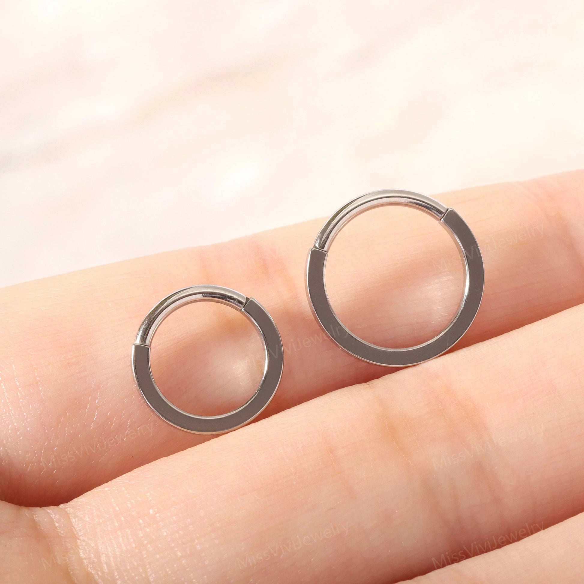 16G F136 Titanium Simple Septum Ring but impactful, Steel Septum Piercing Jewelry, Hinged Septum Hoop Clicker, Fresh Piercing Hoop1.2*8/10mm Miss Vivi Jewelry