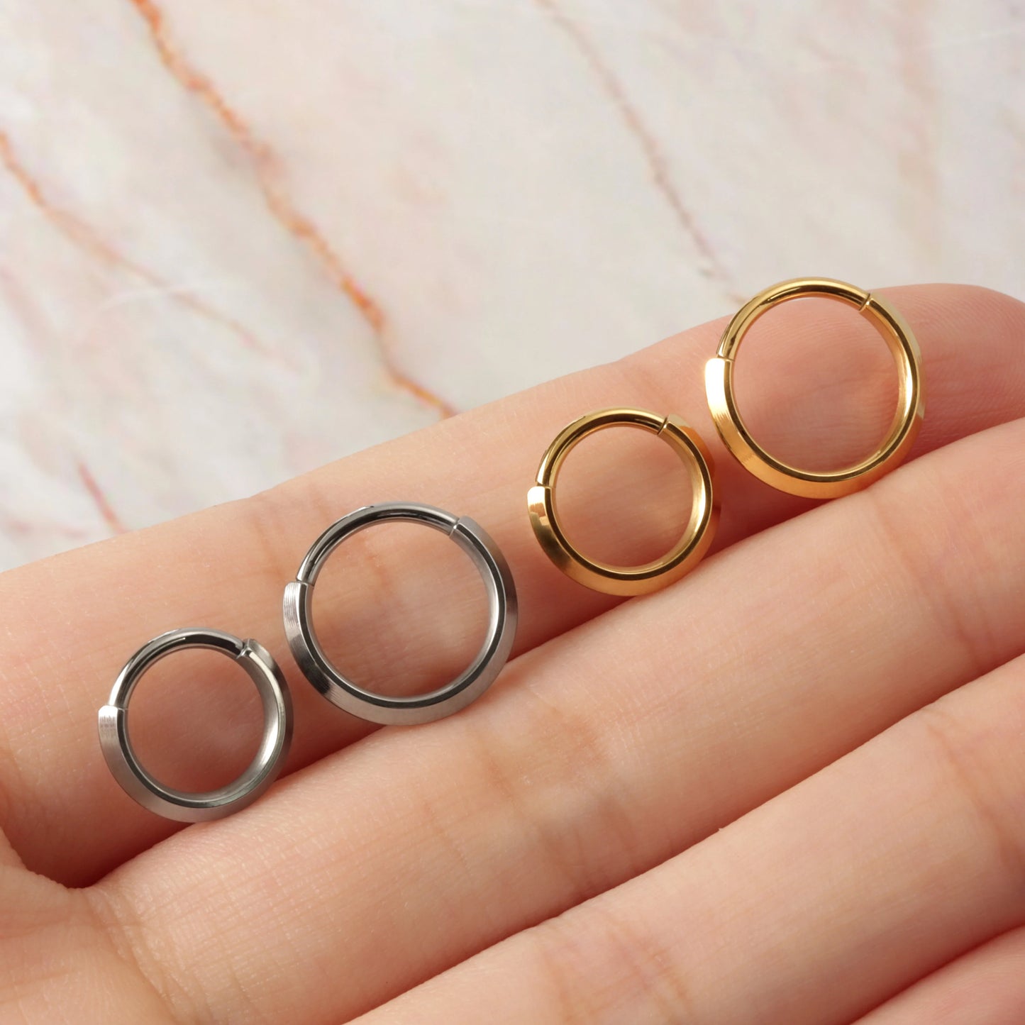 16G F136 Titanium Septum Ring Hinged Segment/ Regular Septum Hoop Hypoallergenic/ Silver Septum Clicker 8mm/ Steel Daith Earring Hoop 10mm Miss Vivi Jewelry