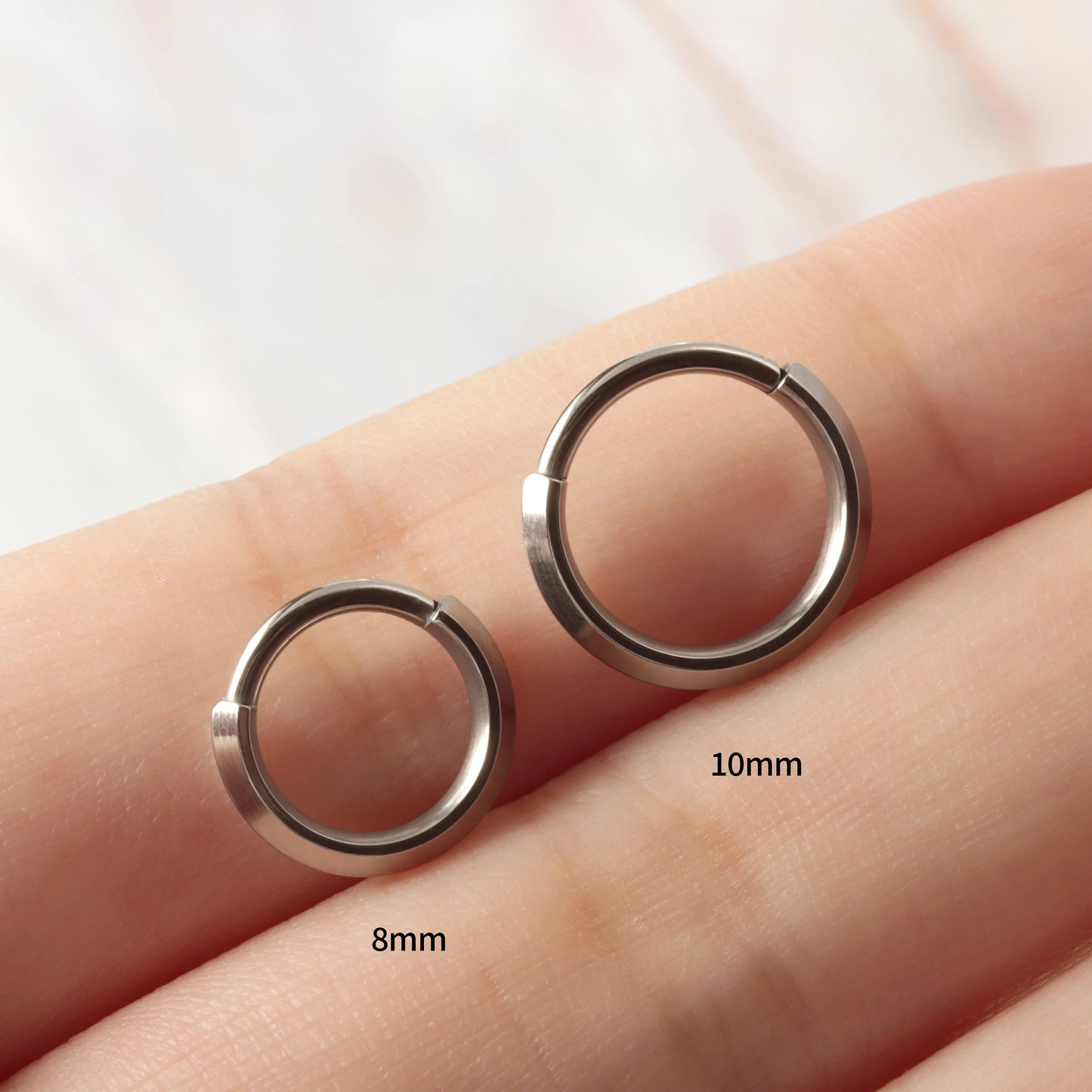 16G F136 Titanium Septum Ring Hinged Segment/ Regular Septum Hoop Hypoallergenic/ Silver Septum Clicker 8mm/ Steel Daith Earring Hoop 10mm Miss Vivi Jewelry