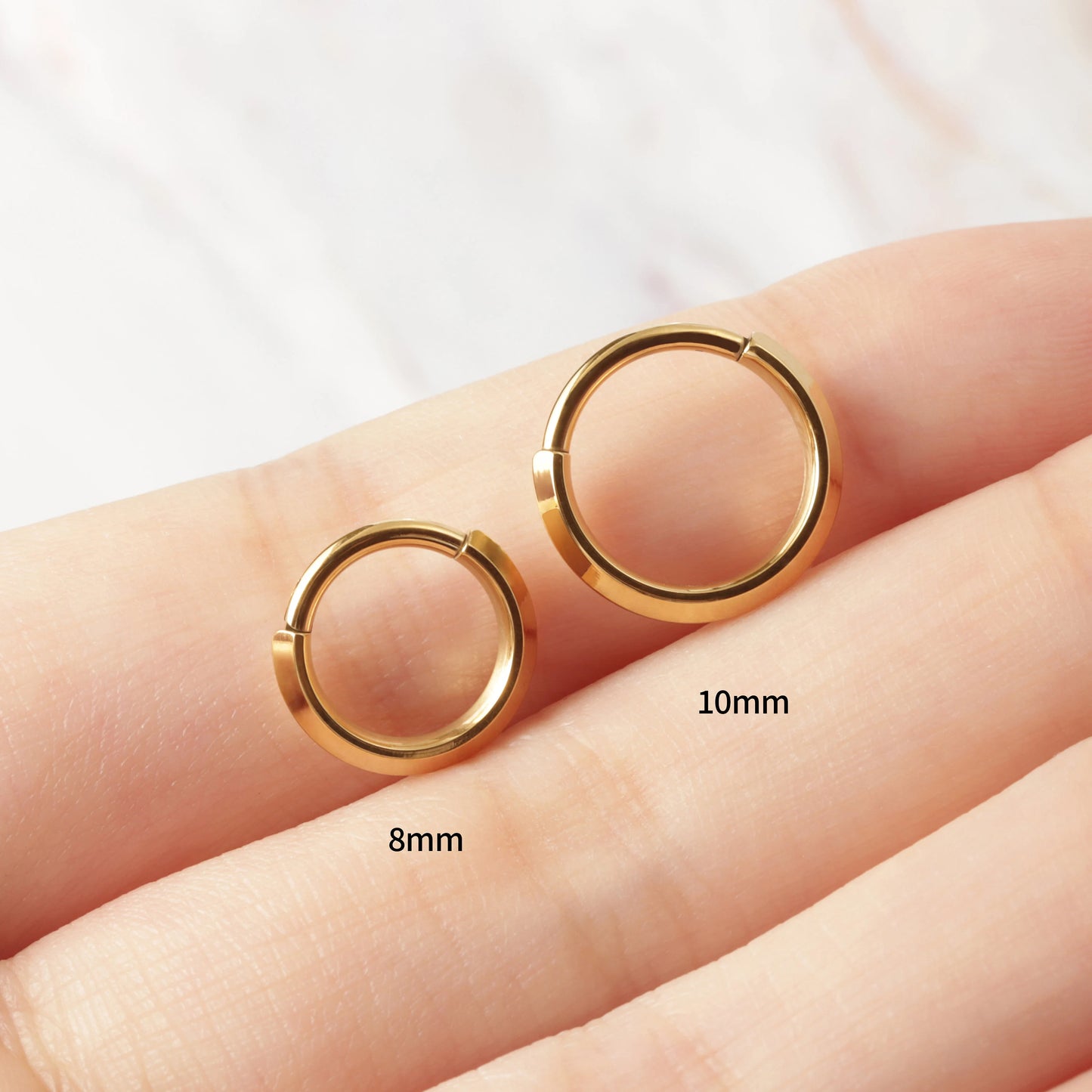 16G F136 Titanium Septum Ring Hinged Segment/ Regular Septum Hoop Hypoallergenic/ Silver Septum Clicker 8mm/ Steel Daith Earring Hoop 10mm Miss Vivi Jewelry