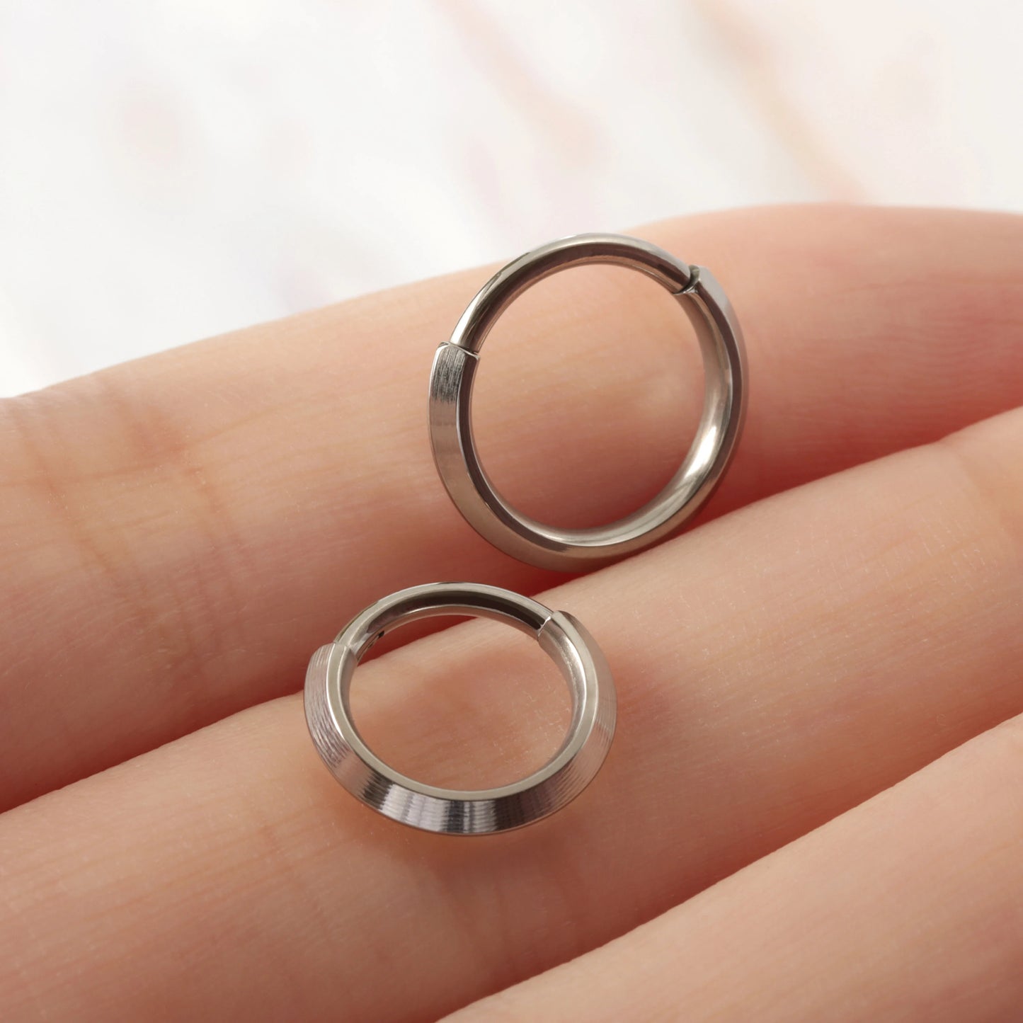 16G F136 Titanium Septum Ring Hinged Segment/ Regular Septum Hoop Hypoallergenic/ Silver Septum Clicker 8mm/ Steel Daith Earring Hoop 10mm Miss Vivi Jewelry