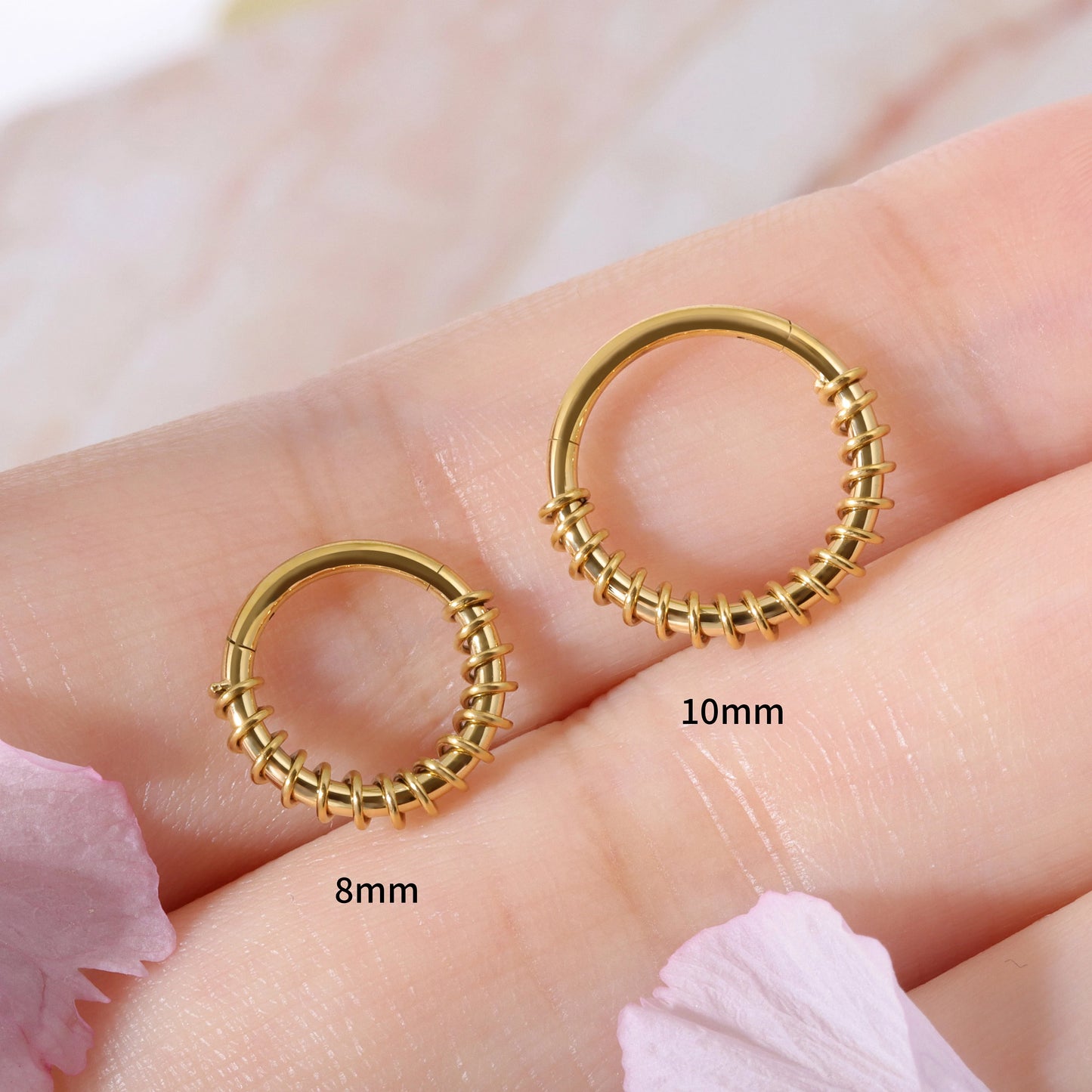 16G 316L Steel Twisted Wire Septum Ring/ Punk Septum Ring/ Hinged Septum Hoop/ Silver Septum Piercing/ Surgical Septum Jewelry/ 1.2*8/10mm Miss Vivi Jewelry