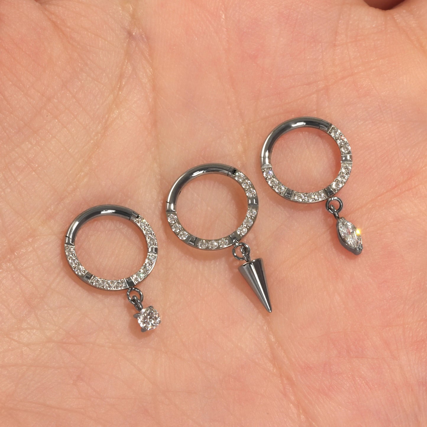 Implant Grade Titanium Septum Hoop/ 16G Hinged Septum Ring/ Silver Daith Hoop/ Cartilage Earring Hoop/ 8mm Helix Hoop/ Tragus Earring Miss Vivi Jewelry