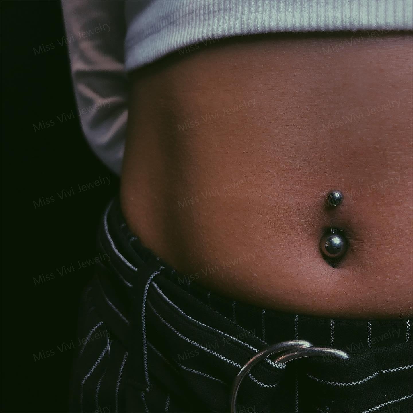 14G Sterling Silver Minimal Ball Belly Button Ring|Waterproof Belly Bar|Never Getting Green Belly Ring|Fresh piercing navel jewelry 6/8/10/12mm Miss Vivi Jewelry